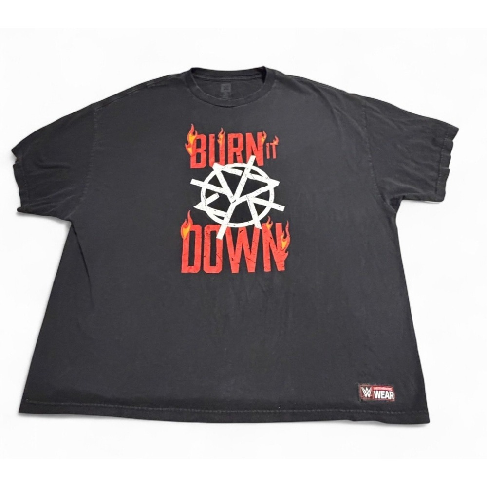 WWE Seth Rollins Burn It Down T Shirt Mens 2XL Black Wrestling Tee